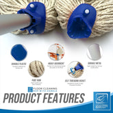 Blue Aluminium Handle with 2 Cotton Mop Heads - 12PY